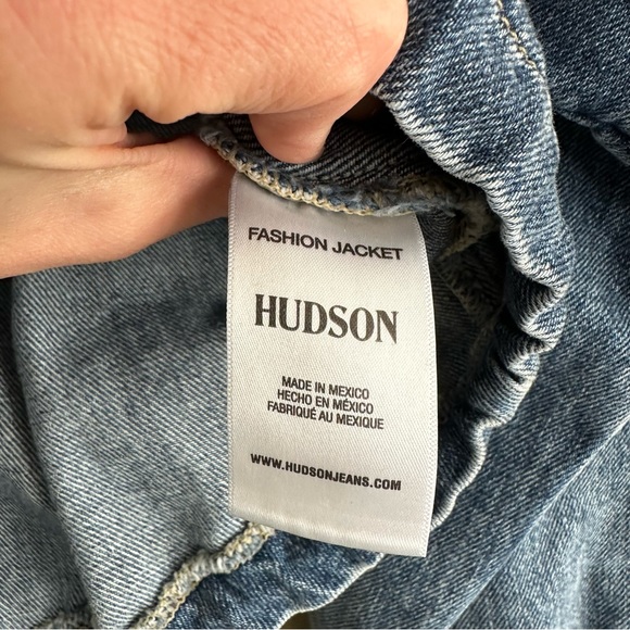 Hudson Jeans Cropped Denim Military Jacket - Picture 14 of 15